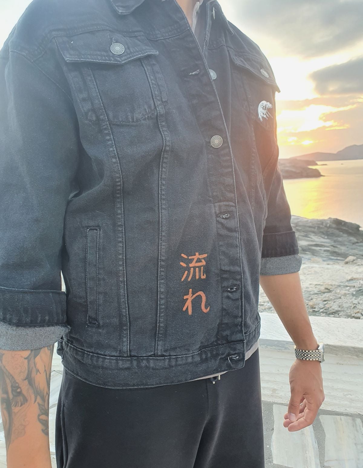 Nagare no Koi- Handpainted Denim Jacket - Image 4