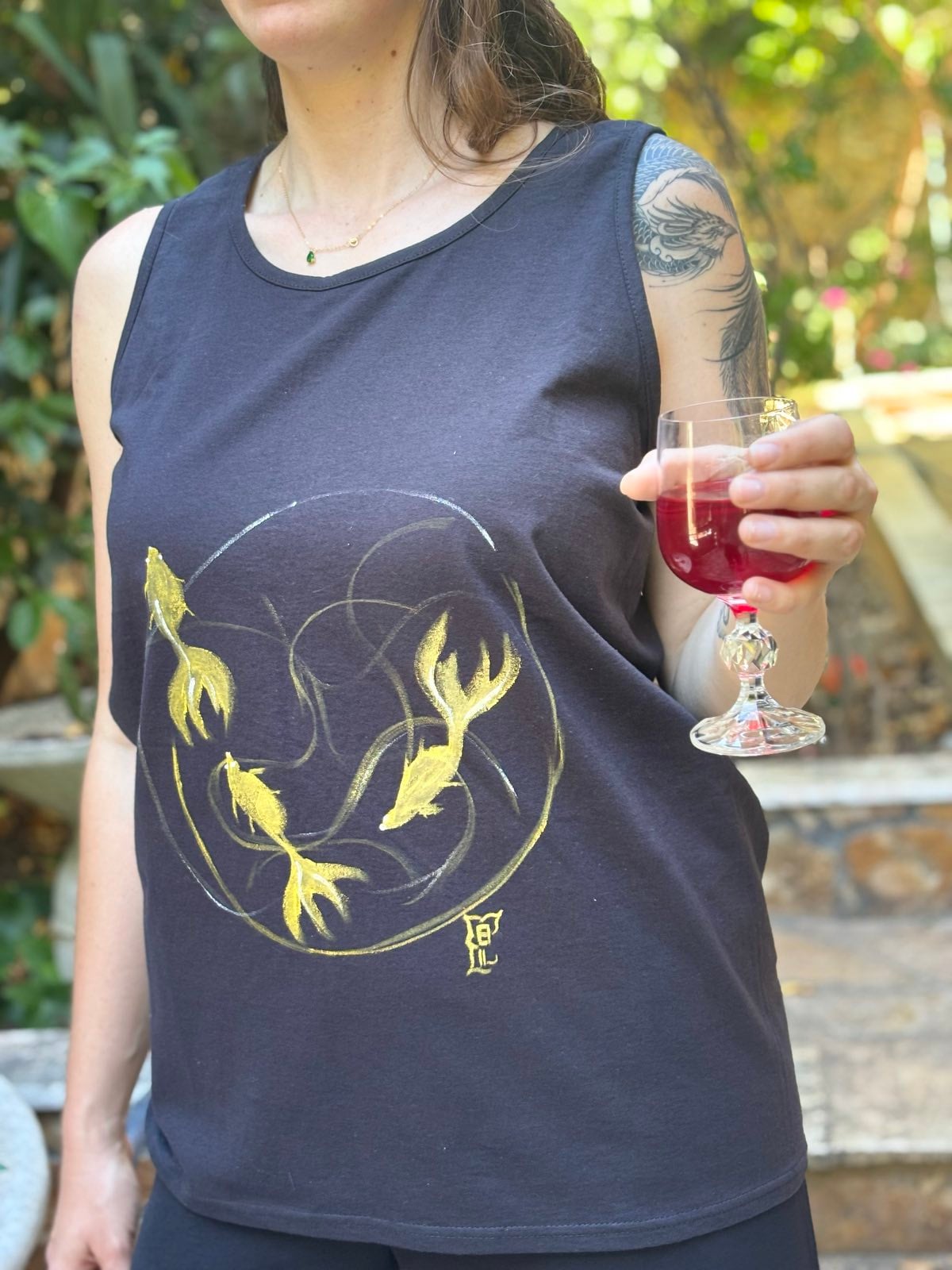 Golden Koi - Handpainted Tank Top - Image 2