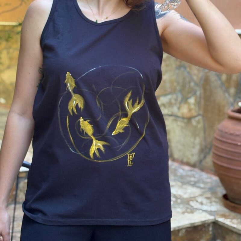 Golden Koi - Handpainted Tank Top