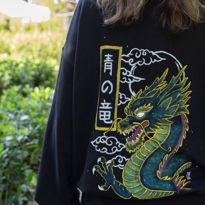 Blue Dragon – Handpainted Hoodie