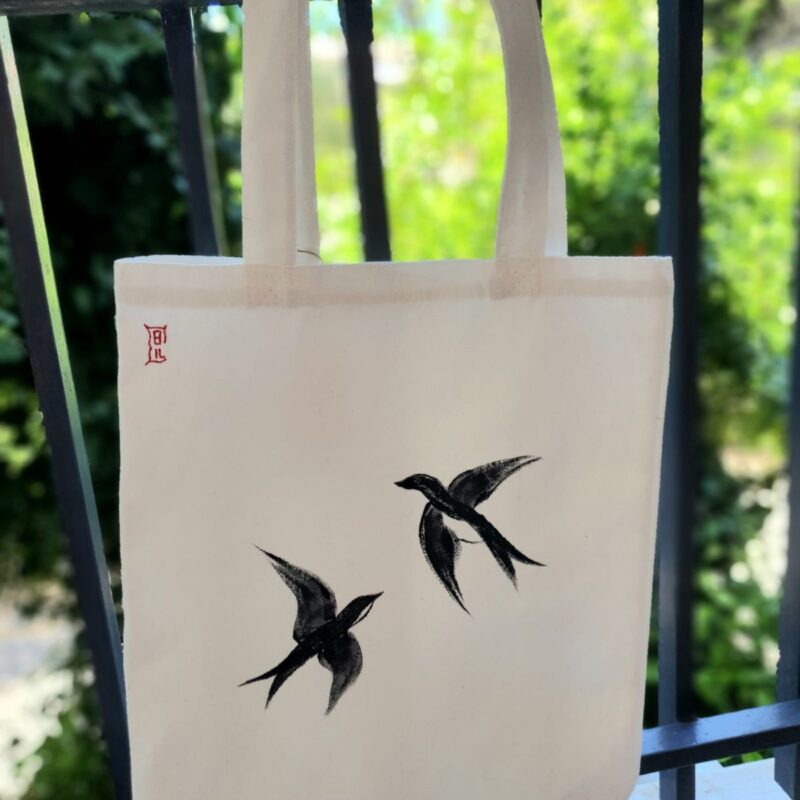 Swallows - Handpainted Tote Bag