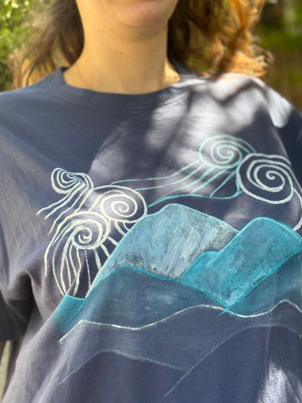 Clouds- Handpainted T-shirt - Image 3