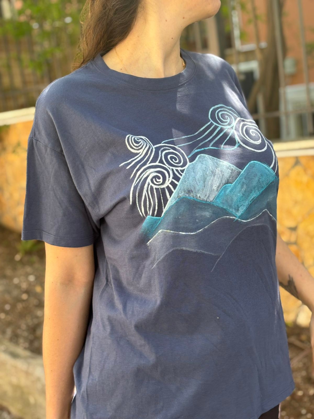 Clouds- Handpainted T-shirt - Image 2