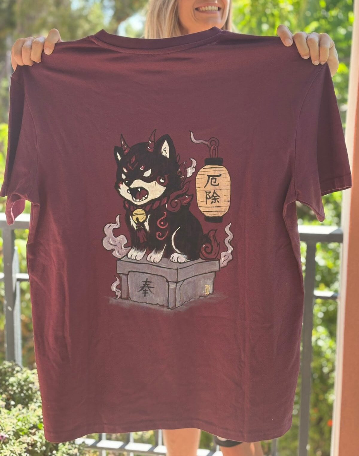 Koma Inu - Handpainted T-shirt - Image 2