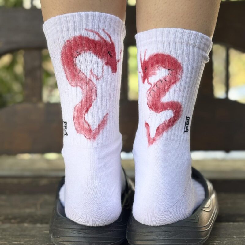 Akai ryū - Handpainted Socks